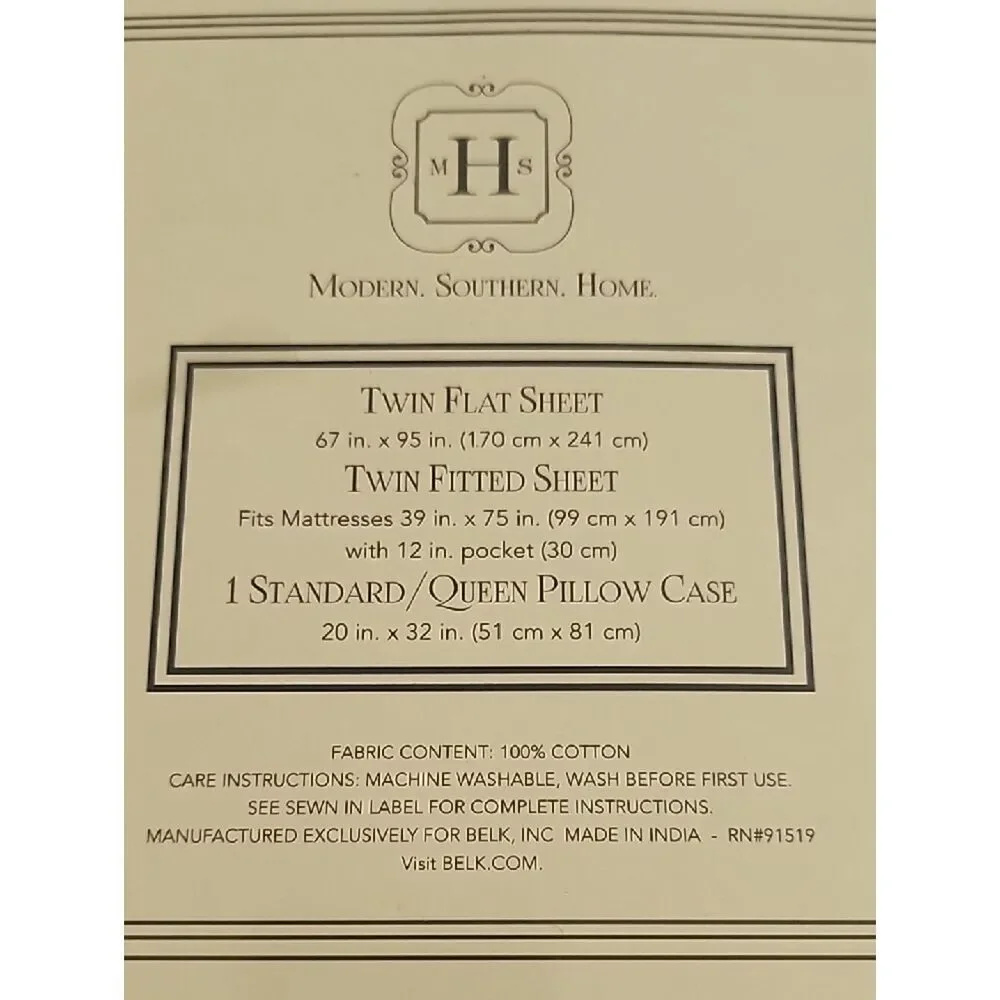 Modern Southern Home Blue Stripe Flannel Twin Sheet Set